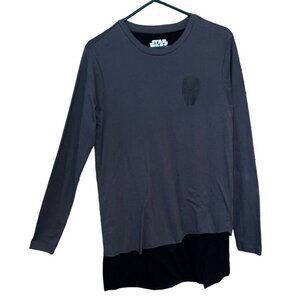 STAR WARS Darth Vader Our Universe LS Layered XS Gray Black T Shirt Tunic EUC